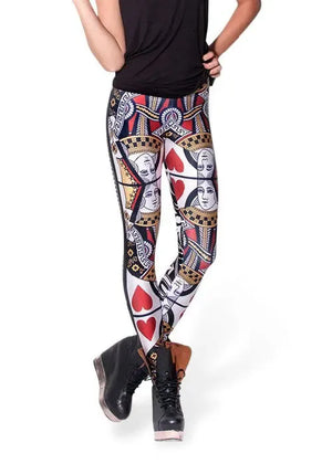 poker-queen-card-damen-leggings-leggings-jlr-design-73636 - JLR Design