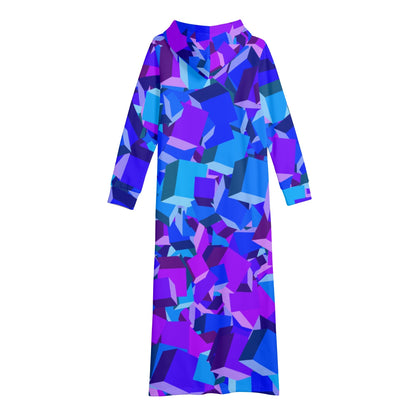 Purple Cube bequemes leichtes Hoodie Kleid Hoodiekleid JLR Design