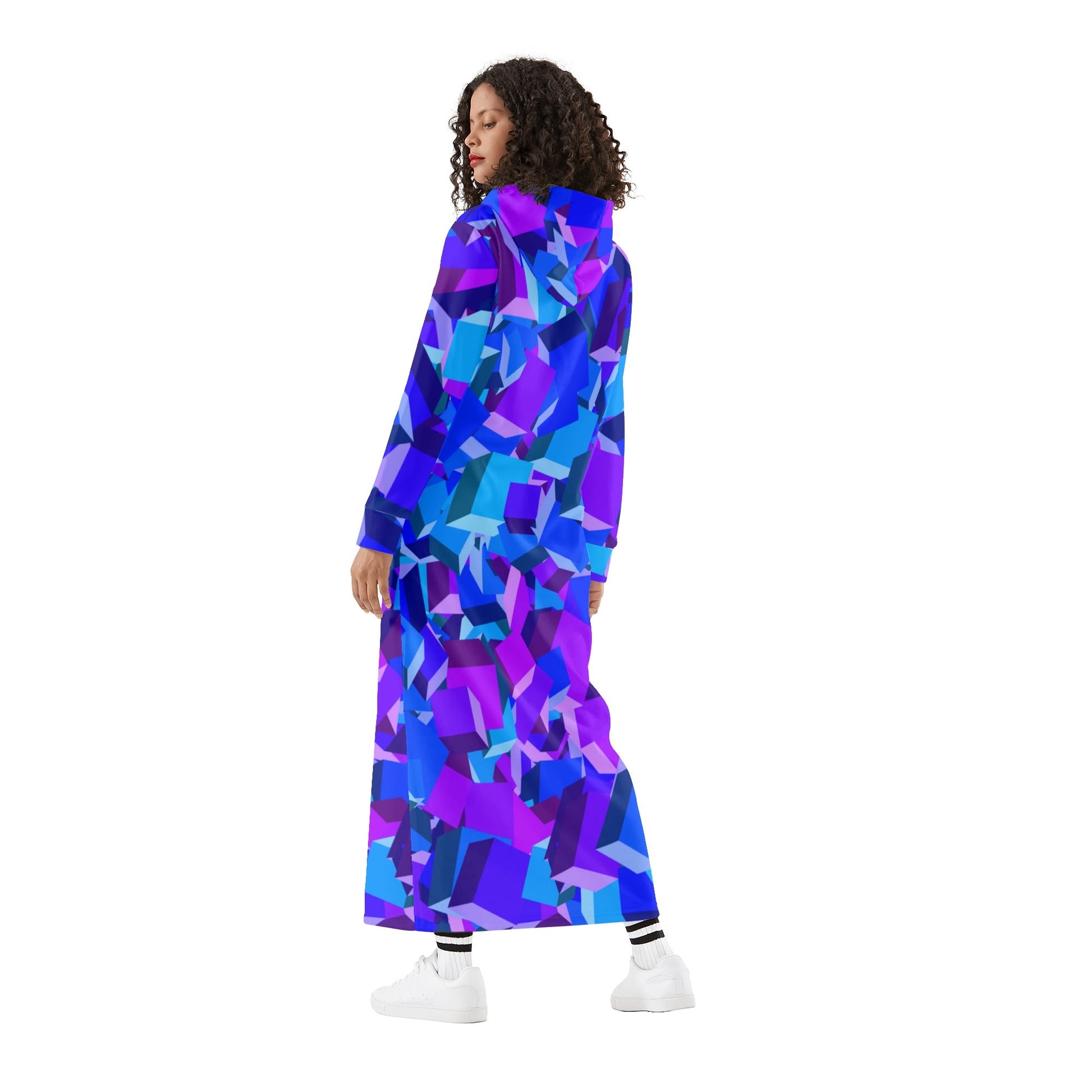 Purple Cube bequemes leichtes Hoodie Kleid Hoodiekleid JLR Design