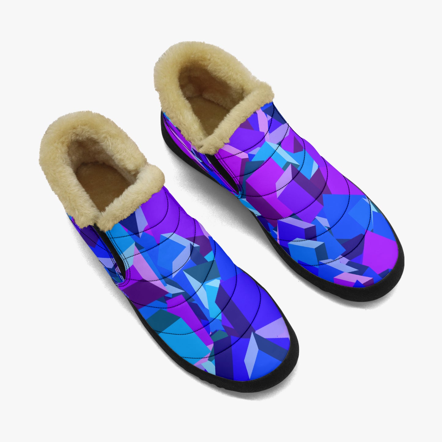 Purple Cube Faux Fur Slipper Slipper JLR Design