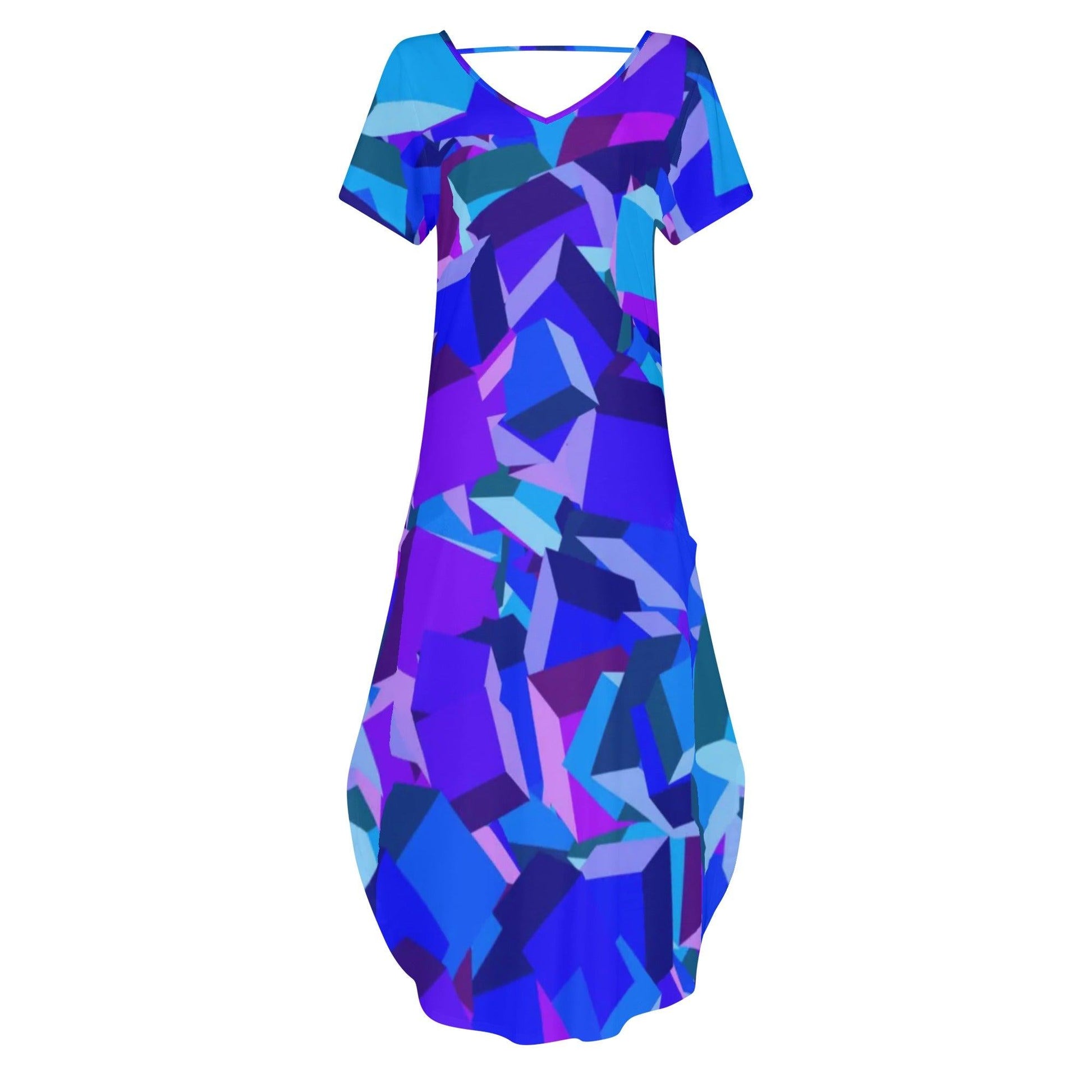 Purple Cube kurzärmliges drapiertes Kleid drapiertes Kleid 63.99 cube, drapiert, kleid, kurzärmlig, Purple JLR Design
