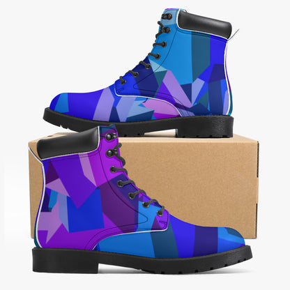 Purple Cube Leder Boots | Stylische und Warme Winterstiefel Boots JLR Design