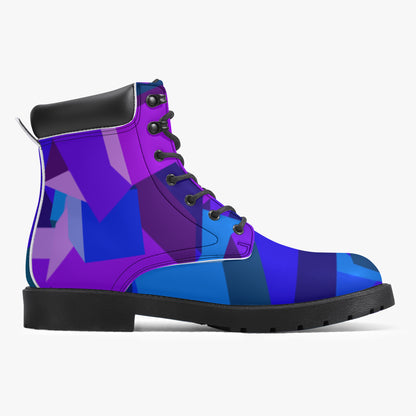 Purple Cube Leder Boots | Stylische und Warme Winterstiefel Boots JLR Design