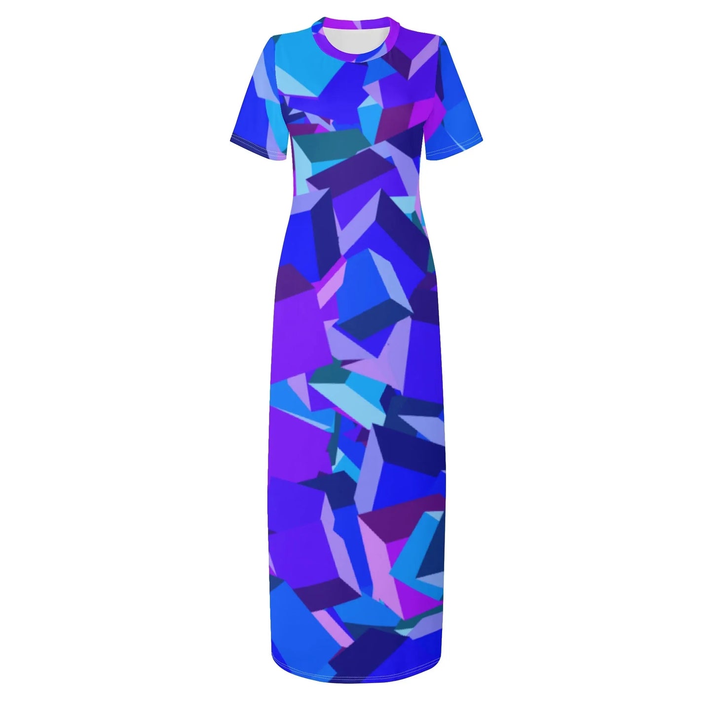purple-cube-short-sleeve-long-dress-long-dress-jlr-design-40071 - JLR Design