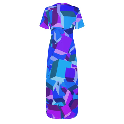 purple-cube-short-sleeve-long-dress-long-dress-jlr-design-10222 - JLR Design