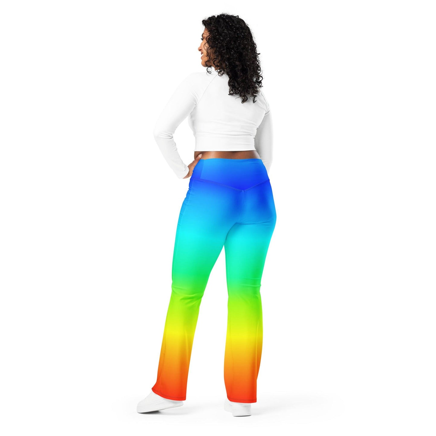 Rainbow High Waist Flare Leggings Flare Leggings 69.99 Flare, High, Leggings, rainbow, Waist JLR Design