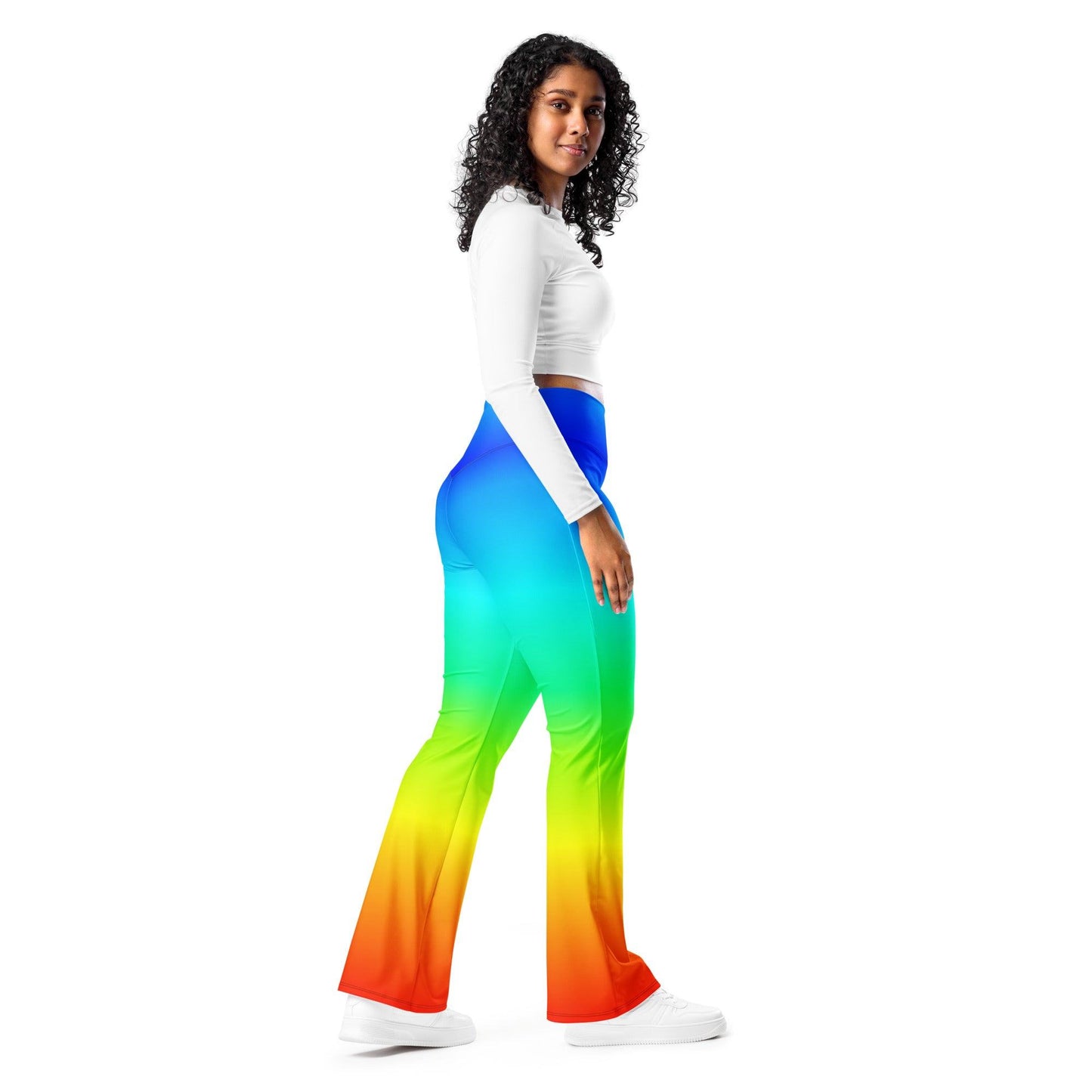 Rainbow High Waist Flare Leggings Flare Leggings 69.99 Flare, High, Leggings, rainbow, Waist JLR Design