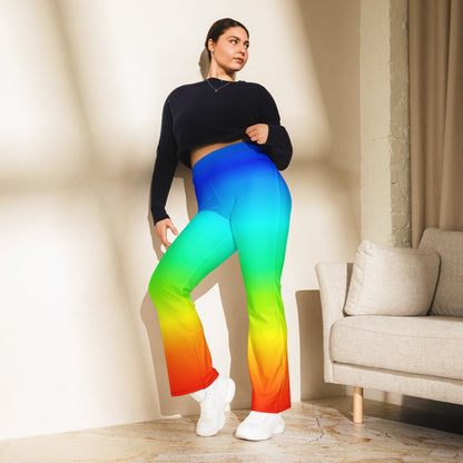 Rainbow High Waist Flare Leggings Flare Leggings 69.99 Flare, High, Leggings, rainbow, Waist JLR Design