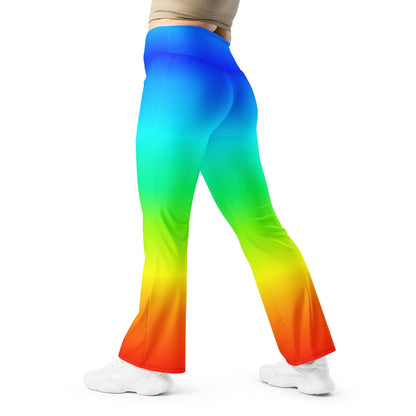 Rainbow High Waist Flare Leggings Flare Leggings 69.99 Flare, High, Leggings, rainbow, Waist JLR Design