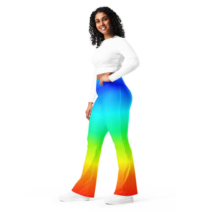 Rainbow High Waist Flare Leggings Flare Leggings 69.99 Flare, High, Leggings, rainbow, Waist JLR Design