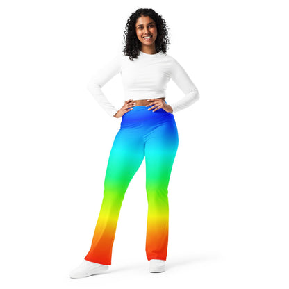 Rainbow High Waist Flare Leggings Flare Leggings 69.99 Flare, High, Leggings, rainbow, Waist JLR Design