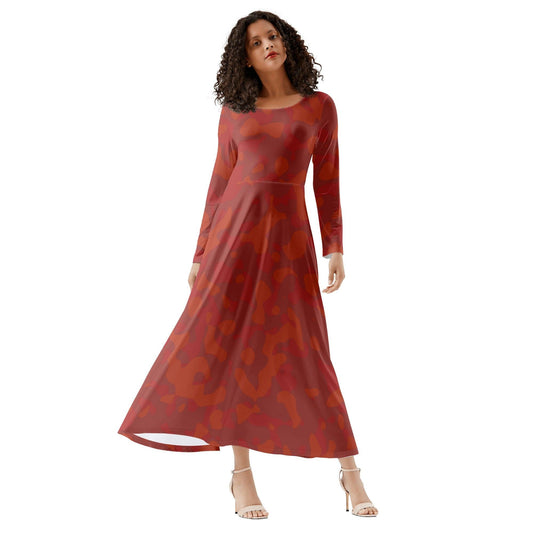Red Camouflage Long Sleeve Dress Long Sleeve Dress 69.99 Camouflage, Dress, Long, Red, Sleeve JLR Design