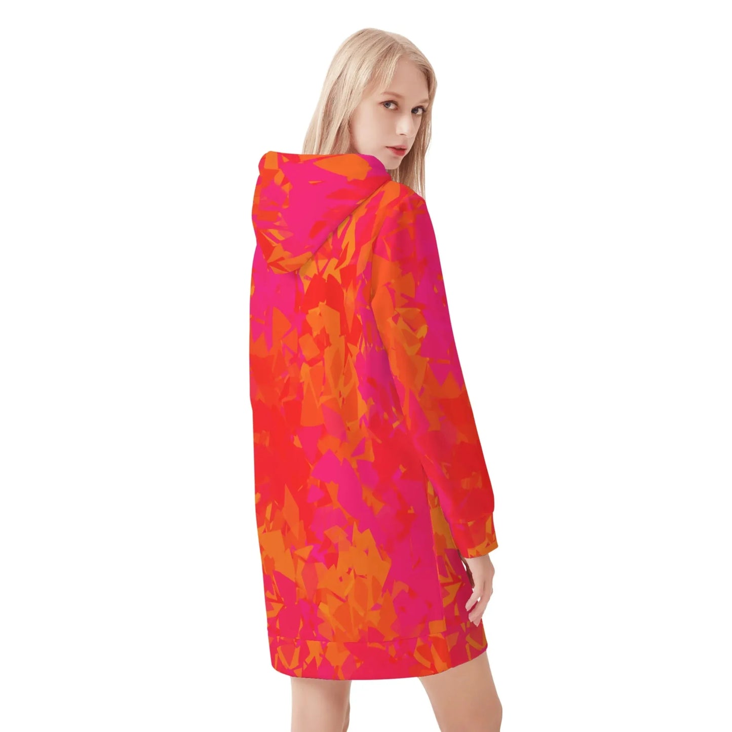 red-crystal-velvet-hoodie-dress-hoodiekleid-jlr-design-26668 - JLR Design
