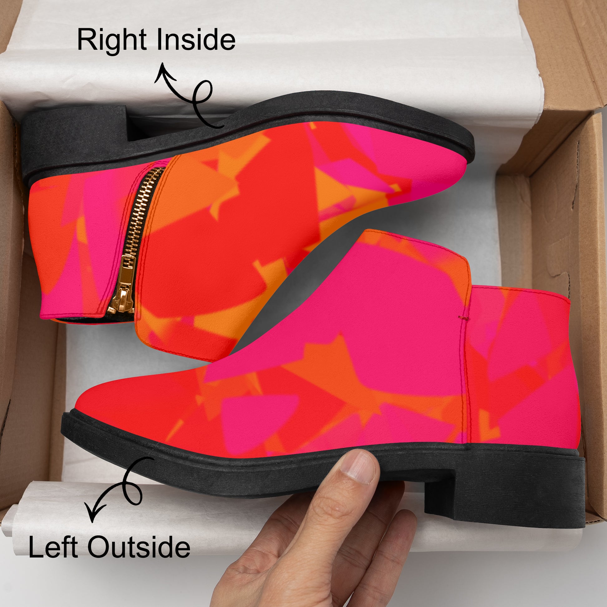 Red Crystal elegante Reißverschluss-Stiefeletten Stiefeletten JLR Design