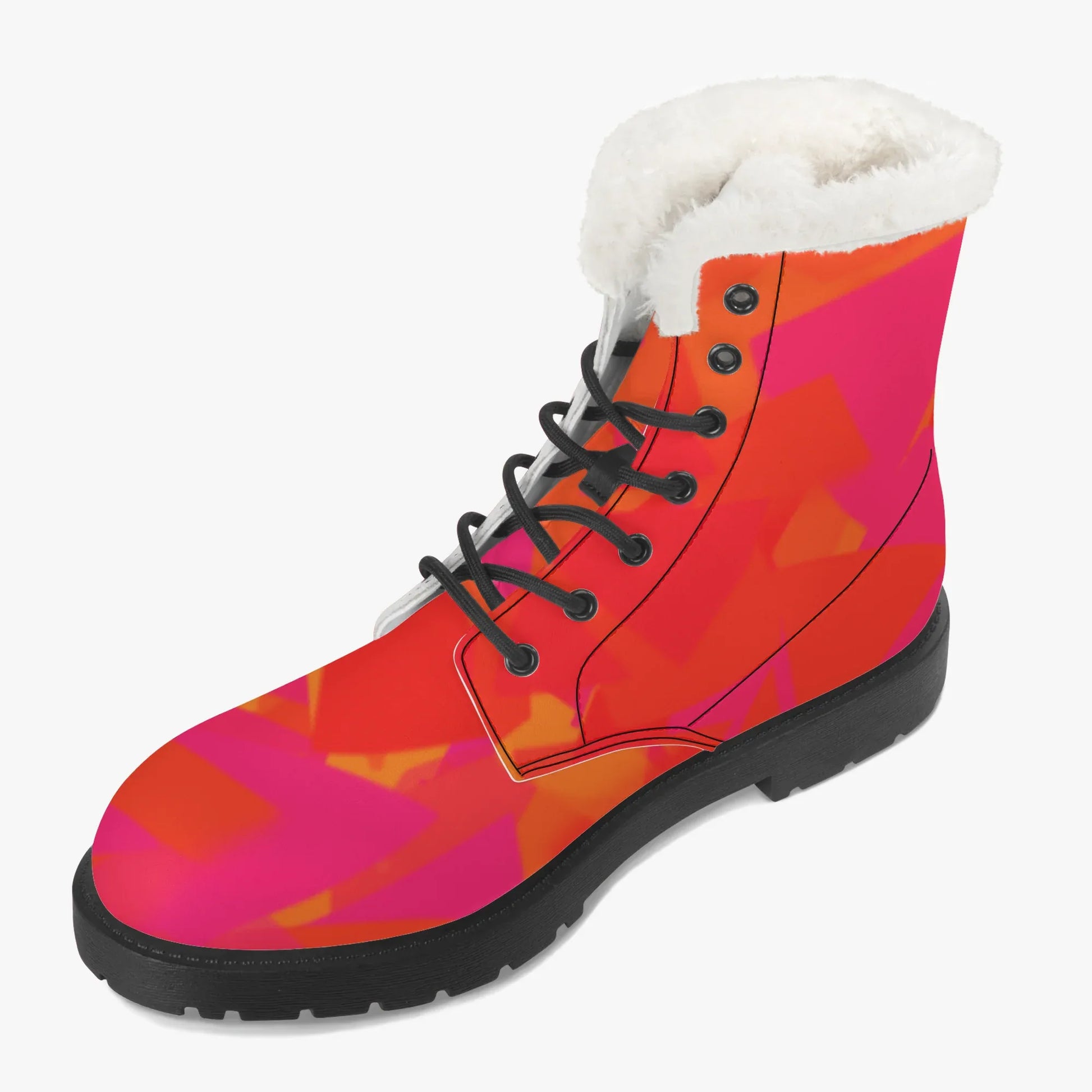 Red Crystal Faux Fur Leder Boots Boots JLR Design