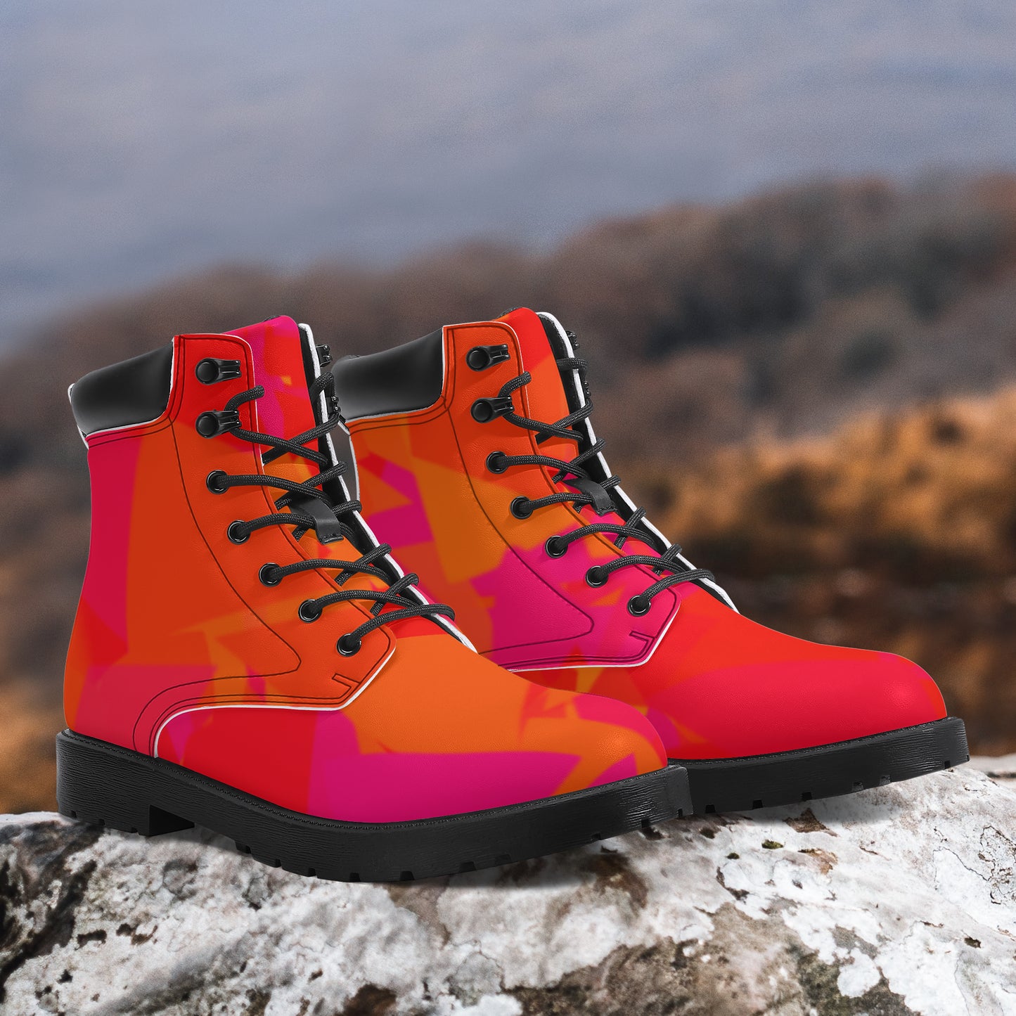 Red Crystal Leder Boots | Stylische und Warme Winterstiefel Boots JLR Design
