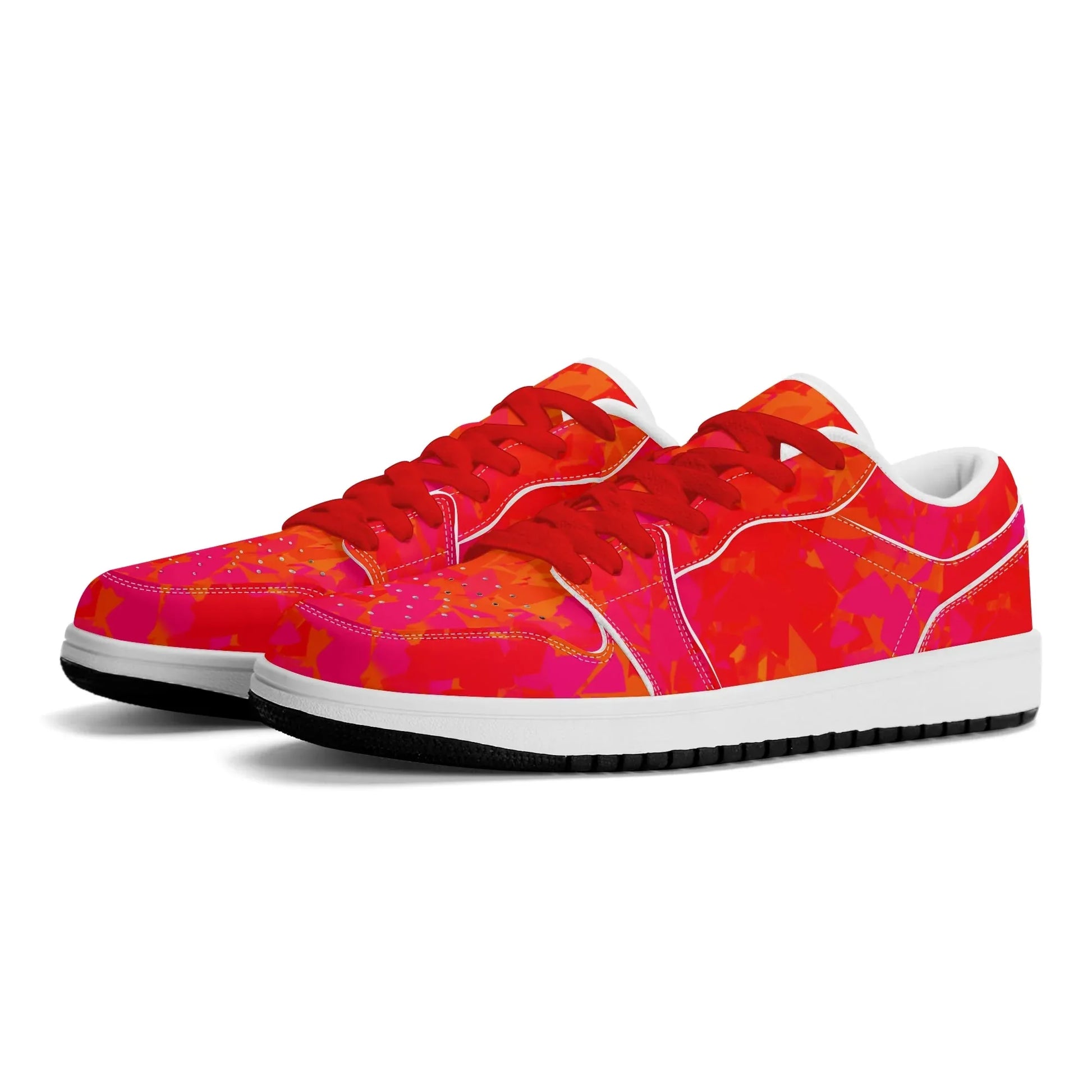 red-crystal-low-top-leder-sneaker-fur-damen-sneaker-jlr-design-55578 - JLR Design