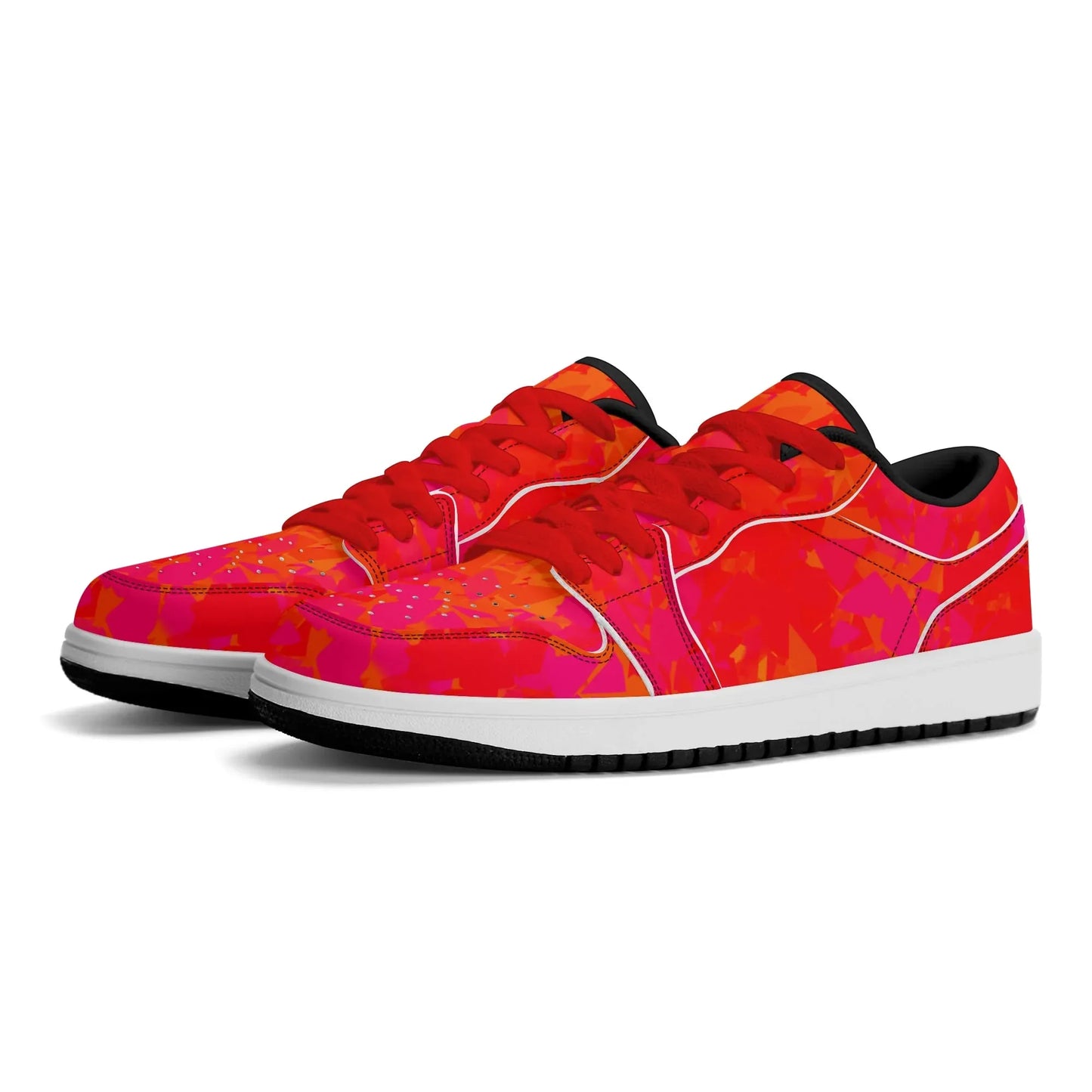 red-crystal-low-top-leder-sneaker-fur-damen-sneaker-jlr-design-71351 - JLR Design