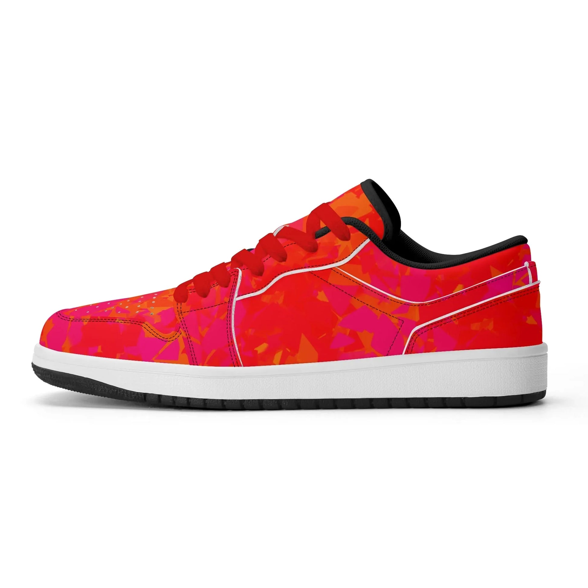 red-crystal-low-top-leder-sneaker-fur-damen-sneaker-jlr-design-95696 - JLR Design