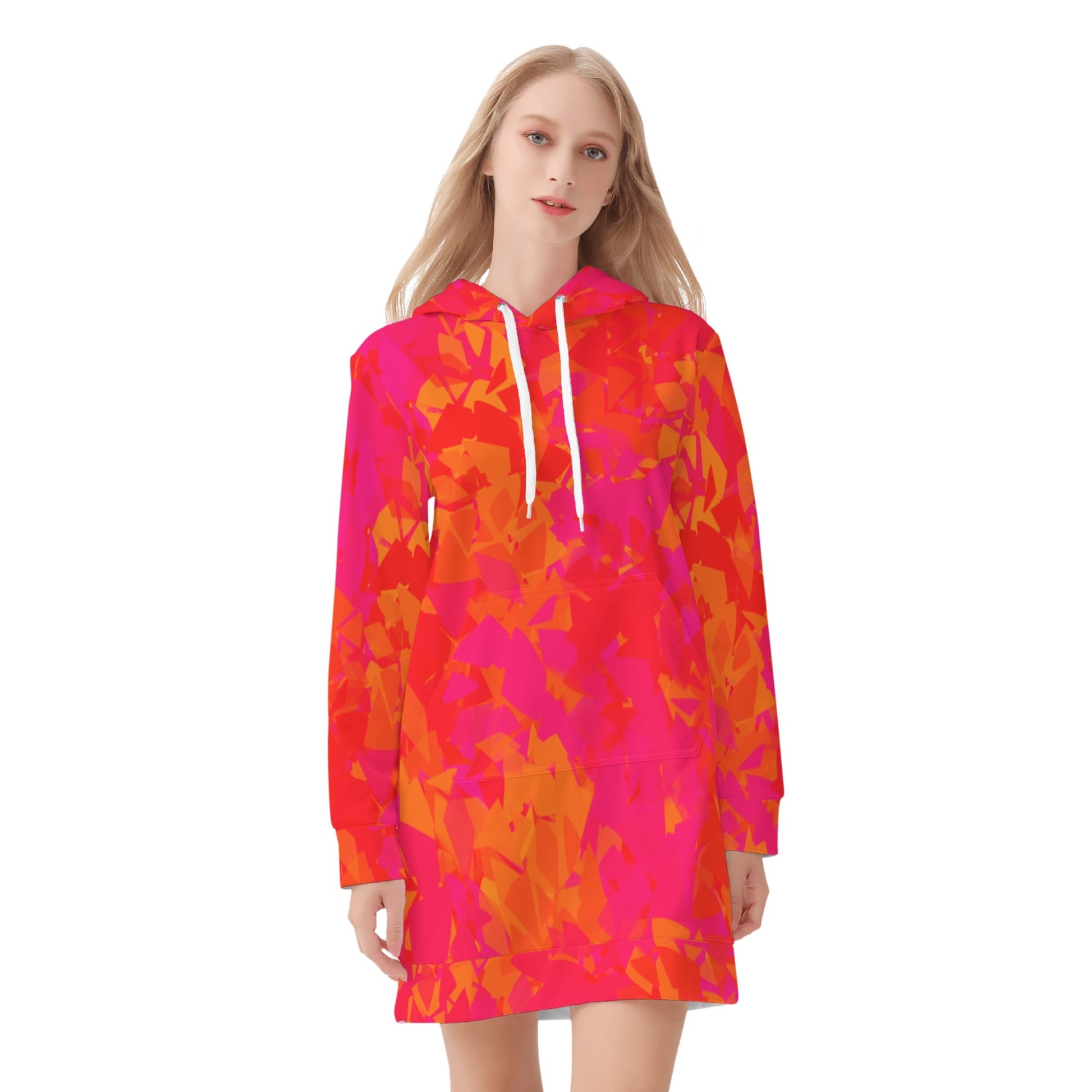 Red Crystal Velvet Hoodie Dress Hoodiekleid JLR Design