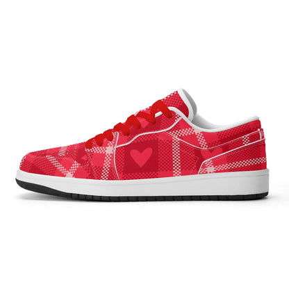 red-flanell-heart-low-top-leder-sneaker-fur-damen-sneaker-jlr-design-24889 - JLR Design