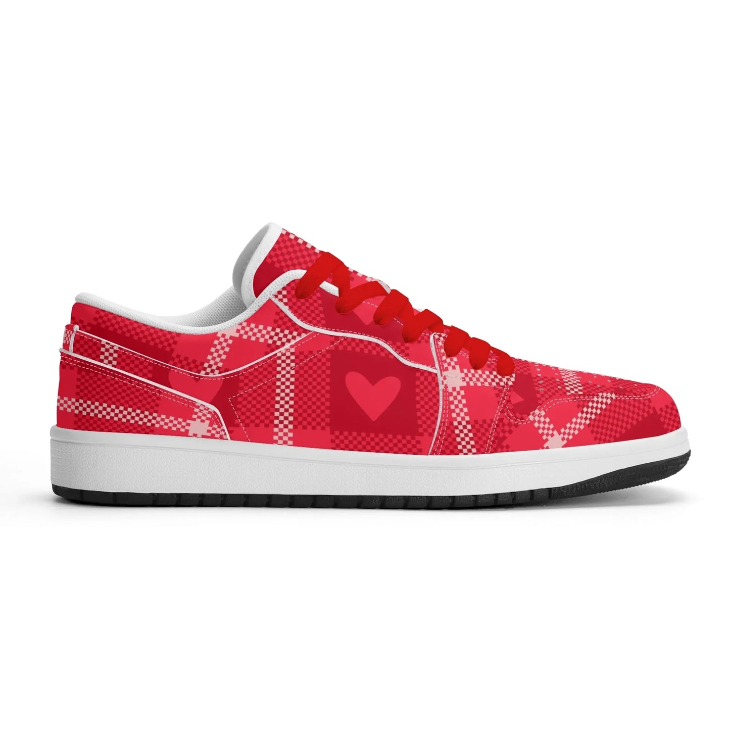 red-flanell-heart-low-top-leder-sneaker-fur-damen-sneaker-jlr-design-39959 - JLR Design