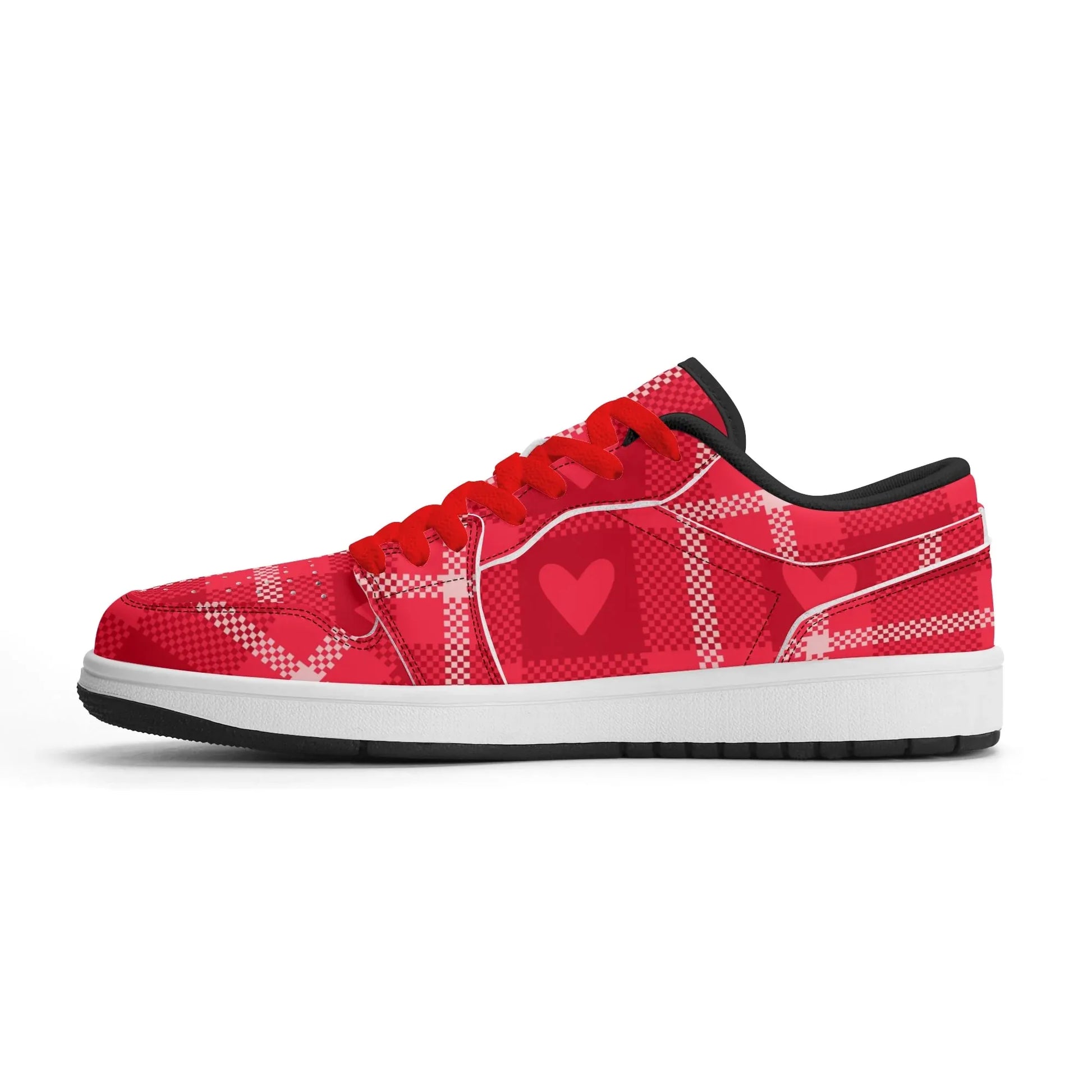red-flanell-heart-low-top-leder-sneaker-fur-herren-sneaker-jlr-design-16949 - JLR Design