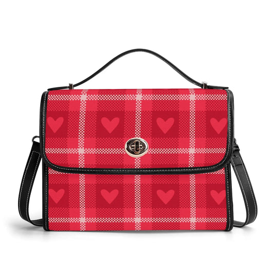 Red Flanell Hearts Satchel Bag Umhängetasche Umhängetasche JLR Design