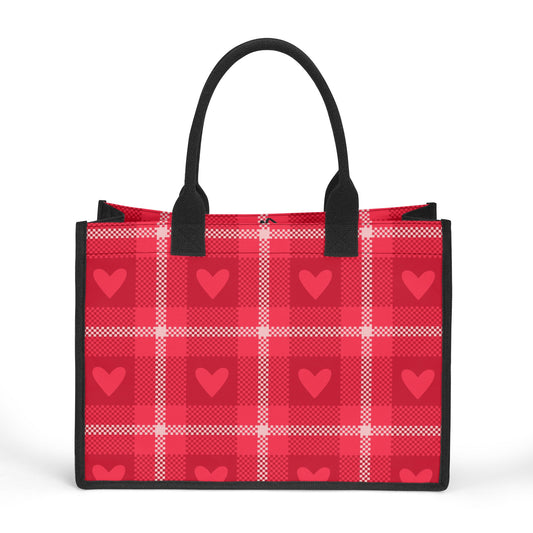 Red Heart Canvas Shopper Tasche Einkaufstasche JLR Design