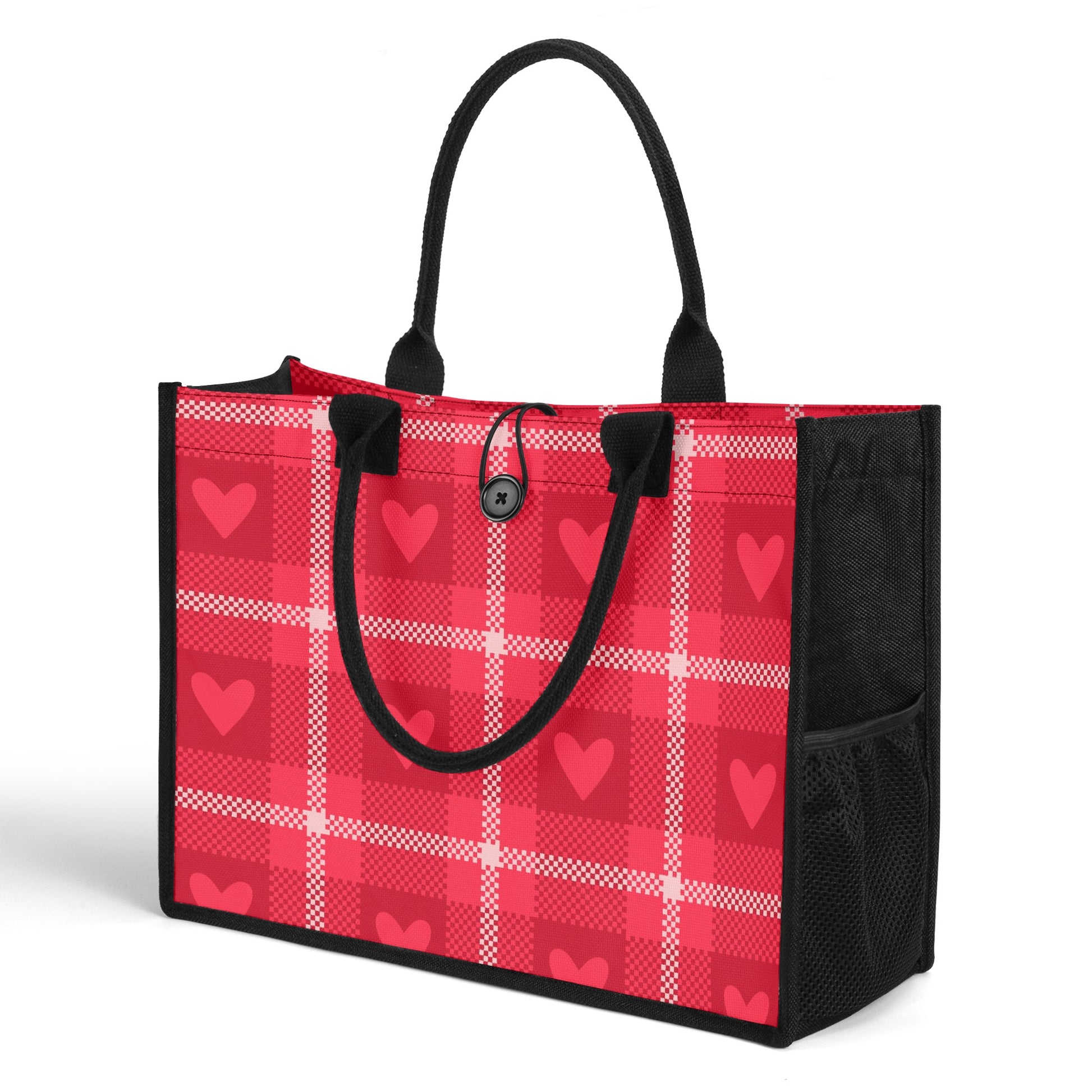 Red Heart Canvas Shopper Tasche Einkaufstasche JLR Design