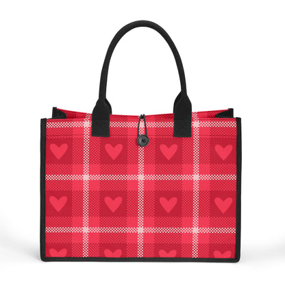 Red Heart Premium Canvas Shopper Tasche Tragetasche JLR Design