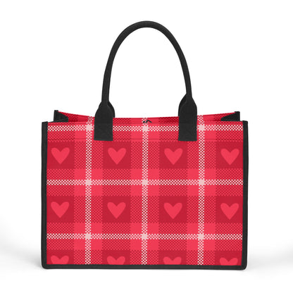 Red Heart Premium Canvas Shopper Tasche Tragetasche JLR Design