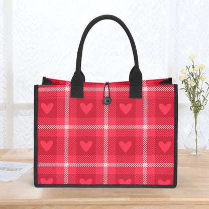 Red Heart Premium Canvas Shopper Tasche Tragetasche JLR Design