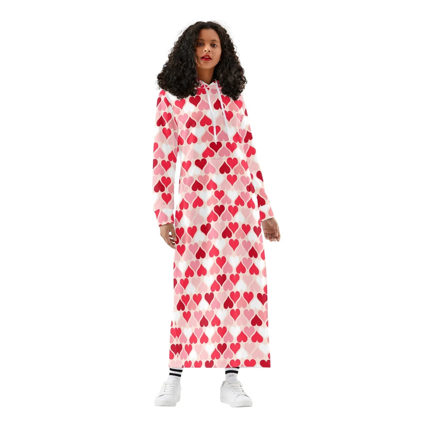 red-hearts-bequemes-leichtes-hoodie-kleid-hoodiekleid-jlr-design-35779 - JLR Design