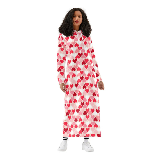 red-hearts-bequemes-leichtes-hoodie-kleid-hoodiekleid-jlr-design-35779 - JLR Design