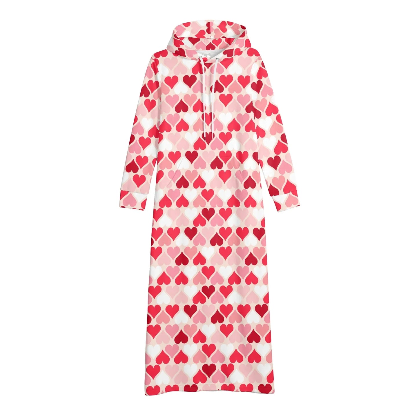 red-hearts-bequemes-leichtes-hoodie-kleid-hoodiekleid-jlr-design-34534 - JLR Design