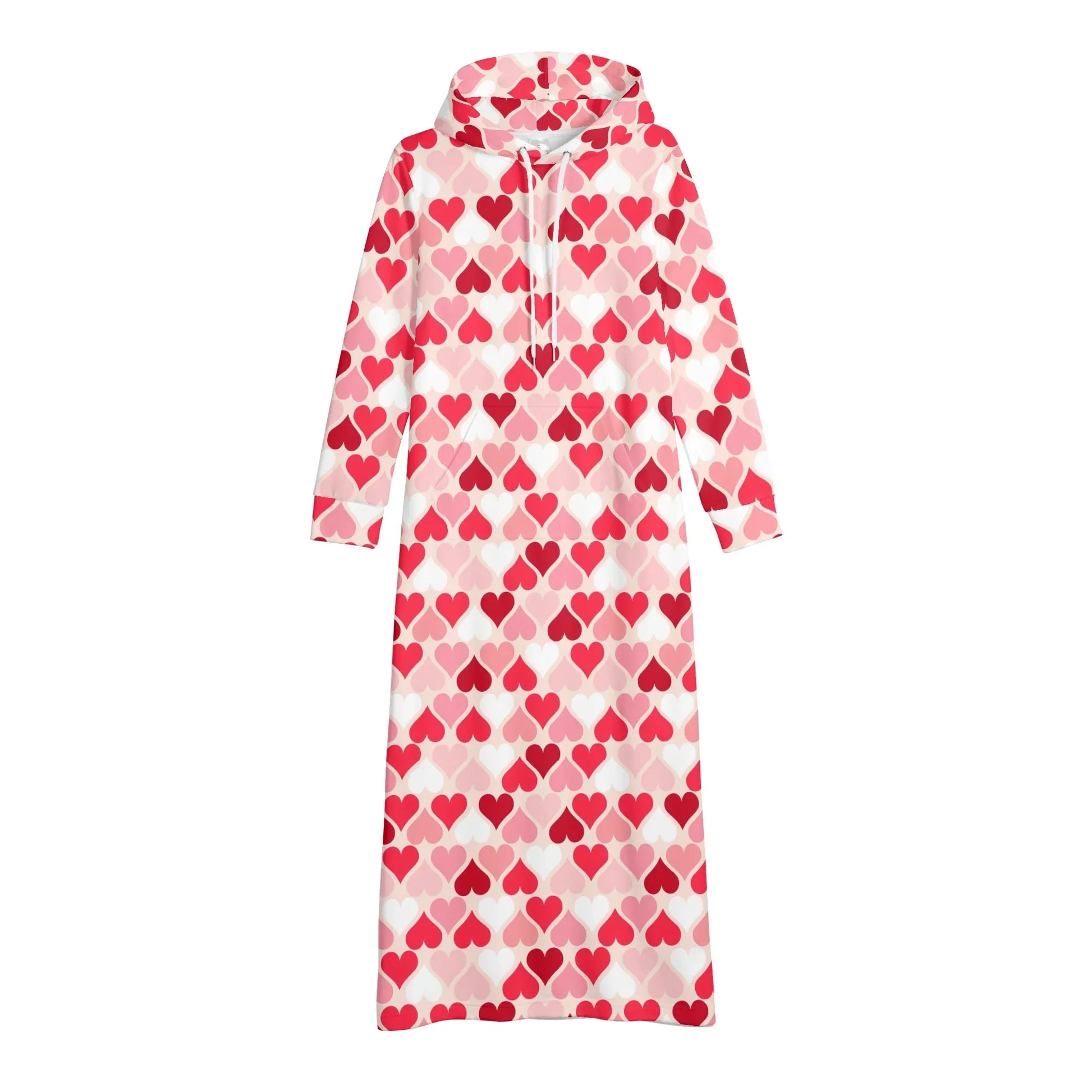 red-hearts-bequemes-leichtes-hoodie-kleid-hoodiekleid-jlr-design-34534 - JLR Design