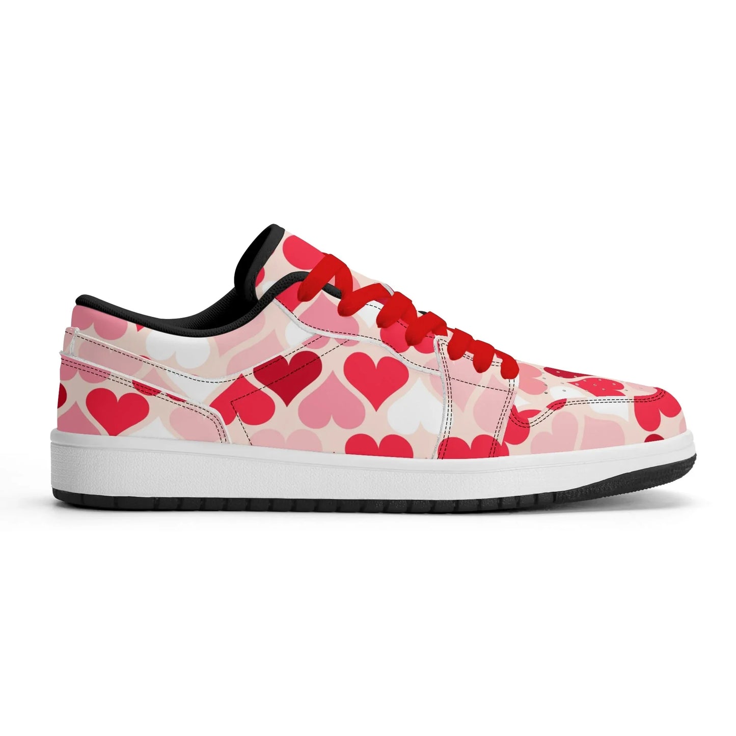 red-hearts-low-top-leder-sneaker-fur-damen-sneaker-jlr-design-66532 - JLR Design