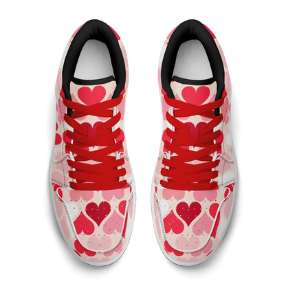 red-hearts-low-top-leder-sneaker-fur-damen-sneaker-jlr-design-55740 - JLR Design