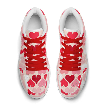 red-hearts-low-top-leder-sneaker-fur-damen-sneaker-jlr-design-90698 - JLR Design