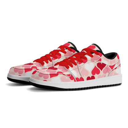 red-hearts-low-top-leder-sneaker-fur-damen-sneaker-jlr-design-70821 - JLR Design