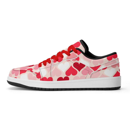 red-hearts-low-top-leder-sneaker-fur-damen-sneaker-jlr-design-41801 - JLR Design