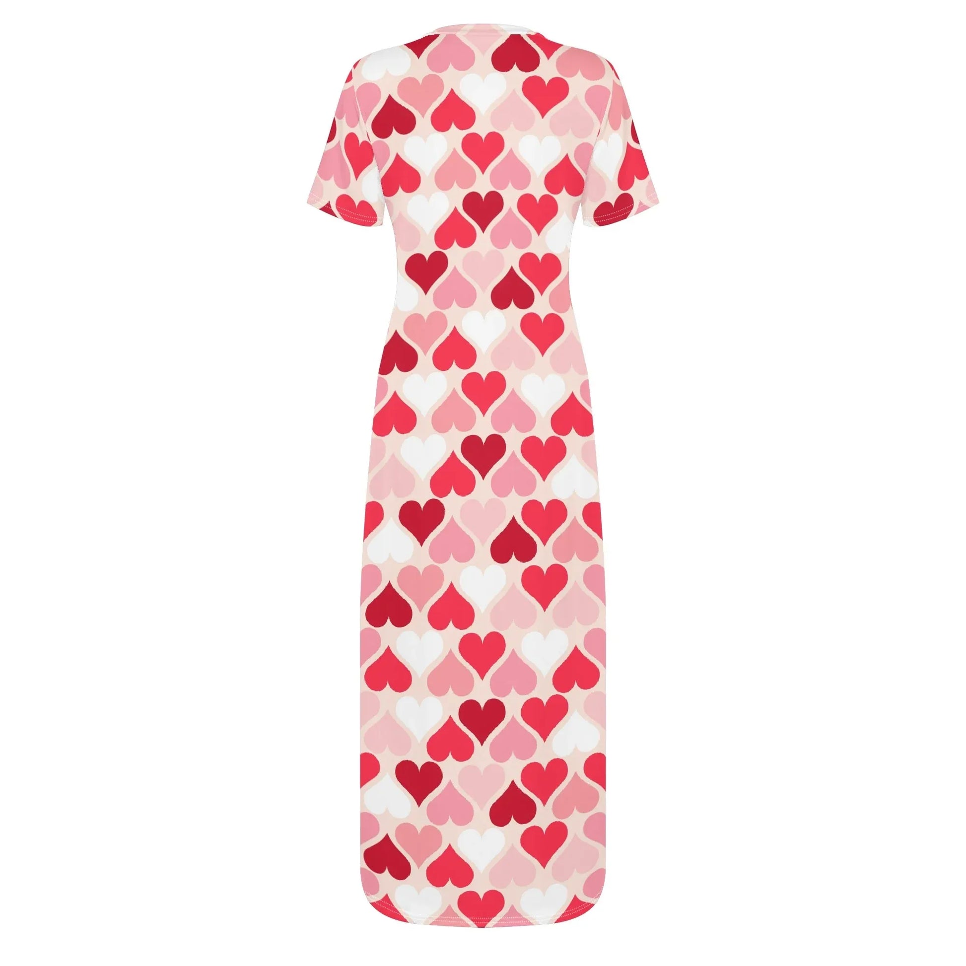 red-hearts-short-sleeve-long-dress-long-dress-jlr-design-51327 - JLR Design