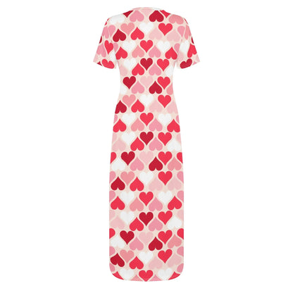 red-hearts-short-sleeve-long-dress-long-dress-jlr-design-51327 - JLR Design