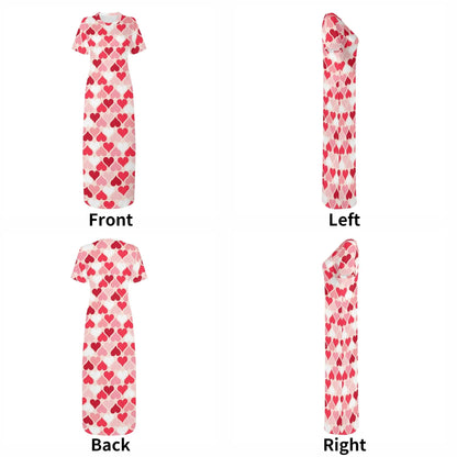 red-hearts-short-sleeve-long-dress-long-dress-jlr-design-85063 - JLR Design