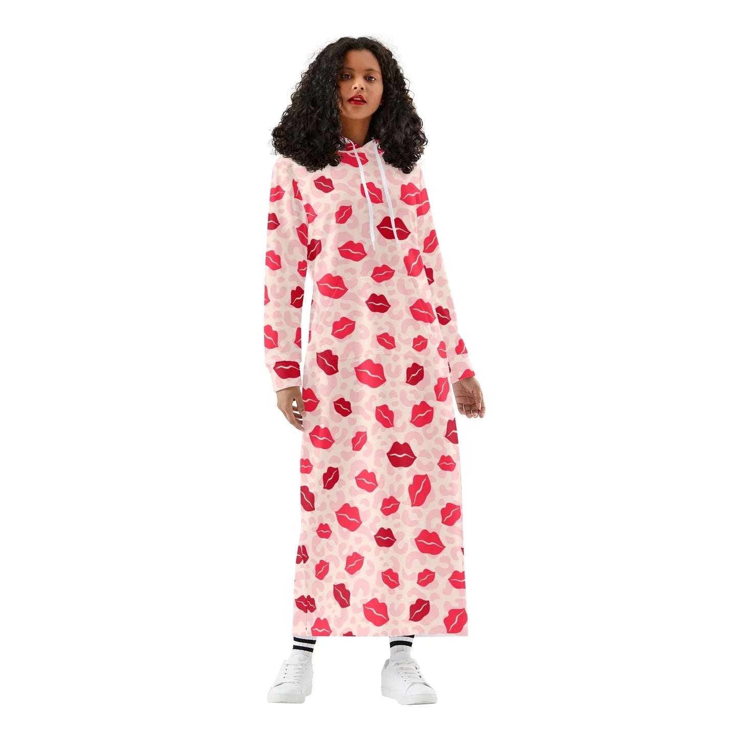 red-lips-bequemes-leichtes-hoodie-kleid-hoodiekleid-jlr-design-16721 - JLR Design