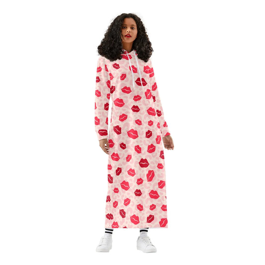 red-lips-bequemes-leichtes-hoodie-kleid-hoodiekleid-jlr-design-16721 - JLR Design