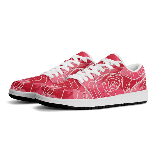red-rose-low-top-leder-sneaker-fur-damen-sneaker-jlr-design-18152 - JLR Design