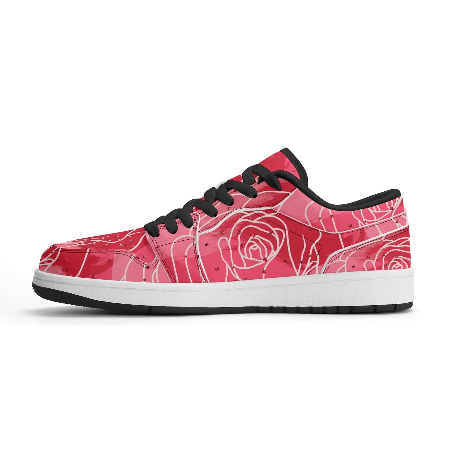 red-rose-low-top-leder-sneaker-fur-damen-sneaker-jlr-design-43616 - JLR Design