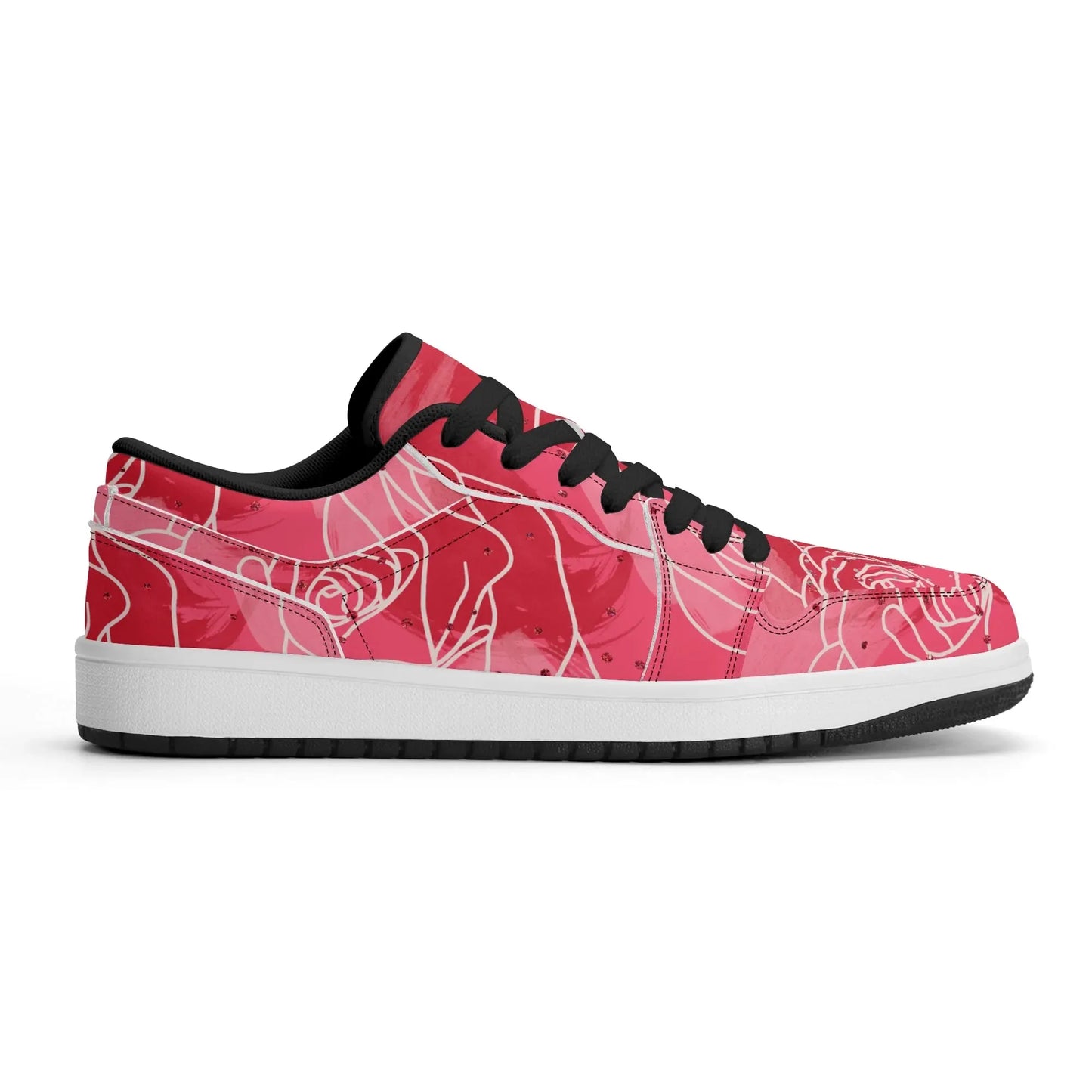red-rose-low-top-leder-sneaker-fur-damen-sneaker-jlr-design-93228 - JLR Design